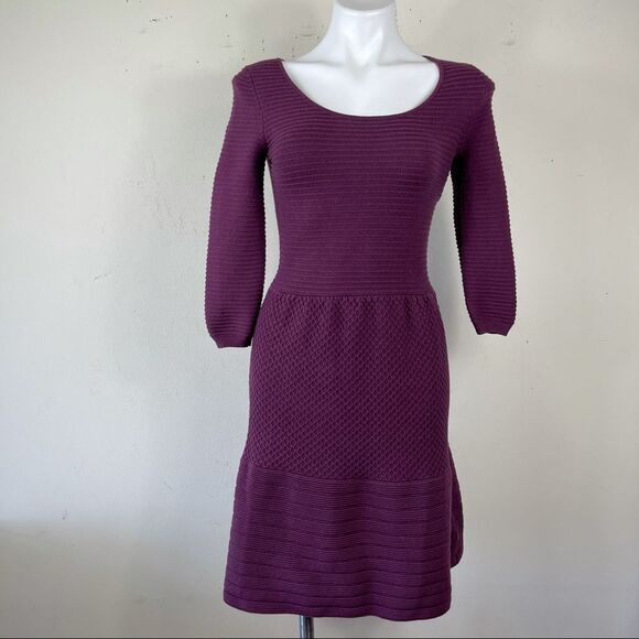 Boden libby textured sweater knit dress 4 purple plum warm fall preppy Wh552 - Picture 8 of 16